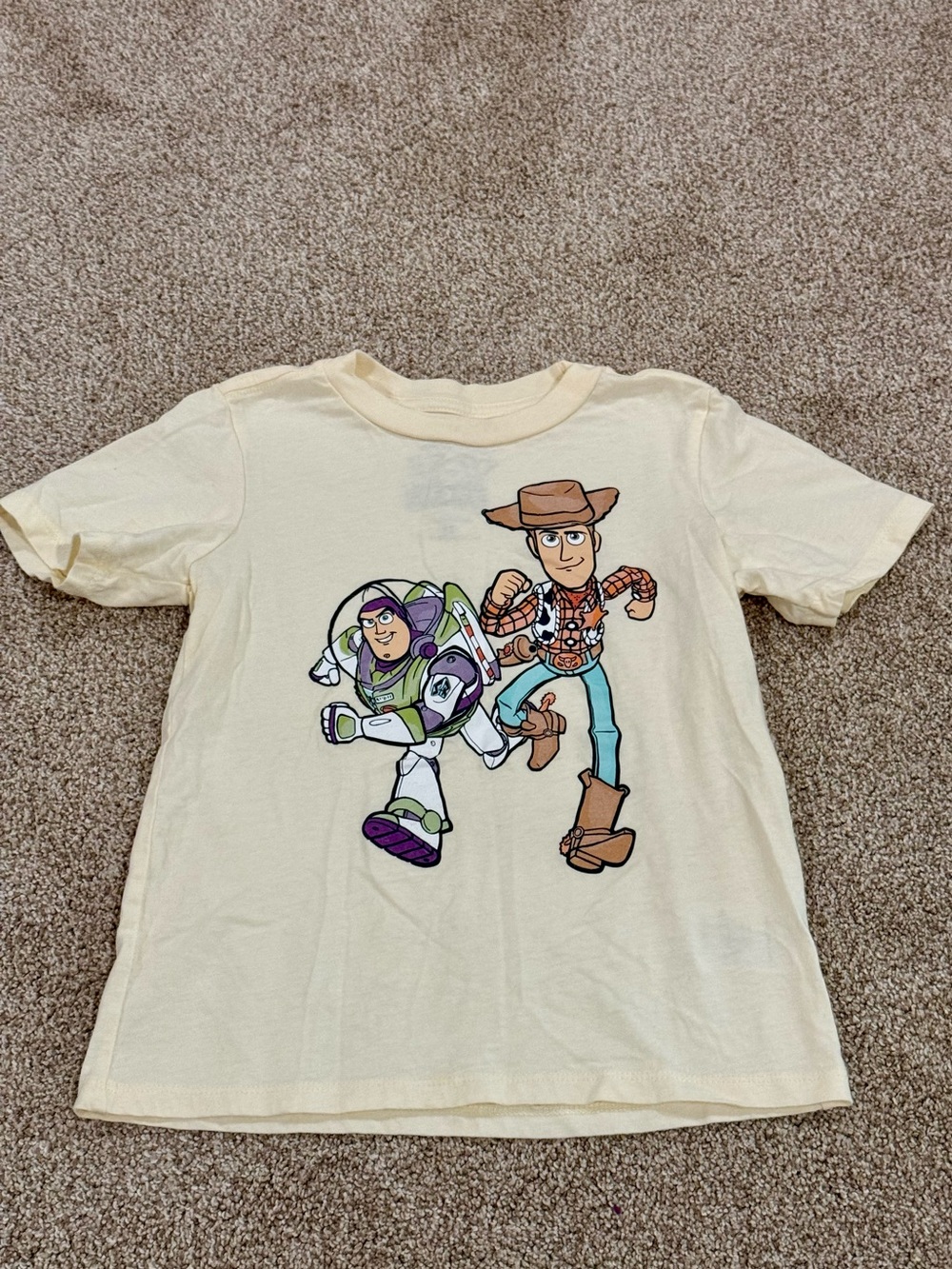 Kids' Toy Story Buzz Lightyear & Woody Graphic Tee - Cream
